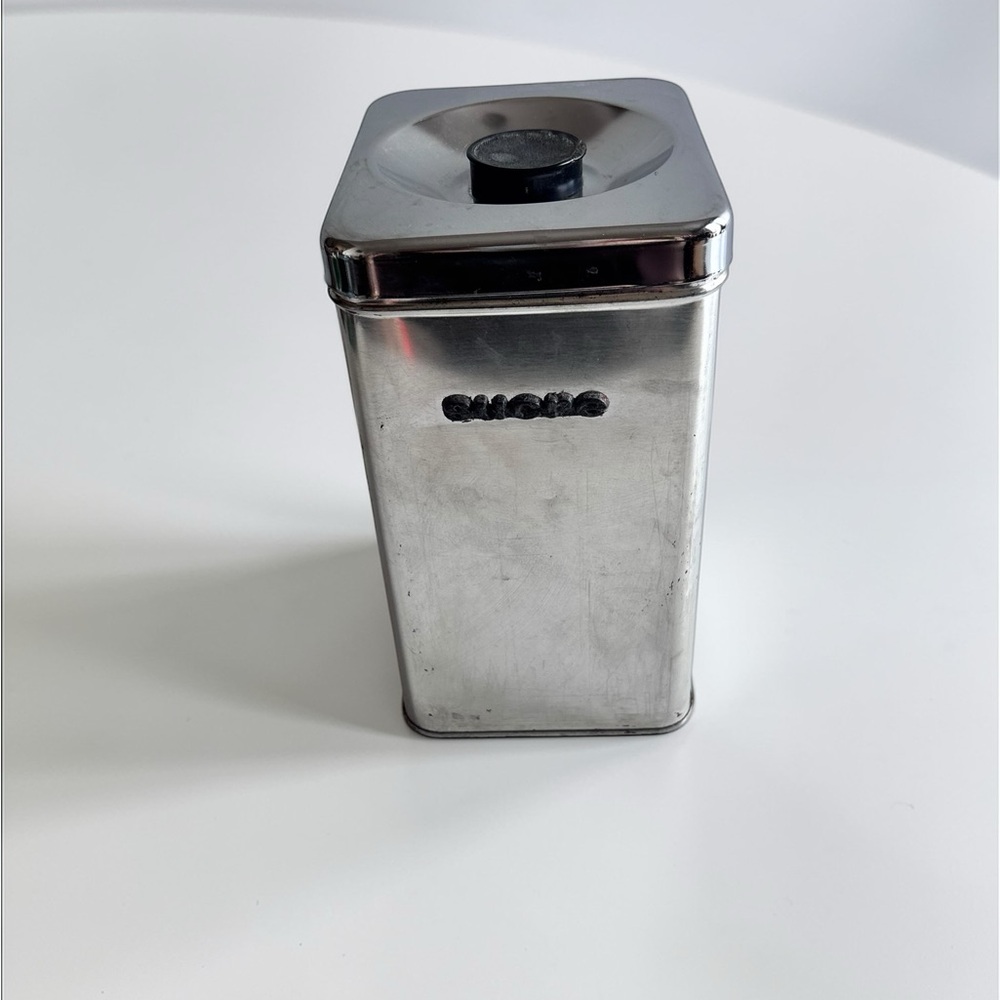 Mid Century Sucre Canister French Kitchen Chrome Storage Retro Decor